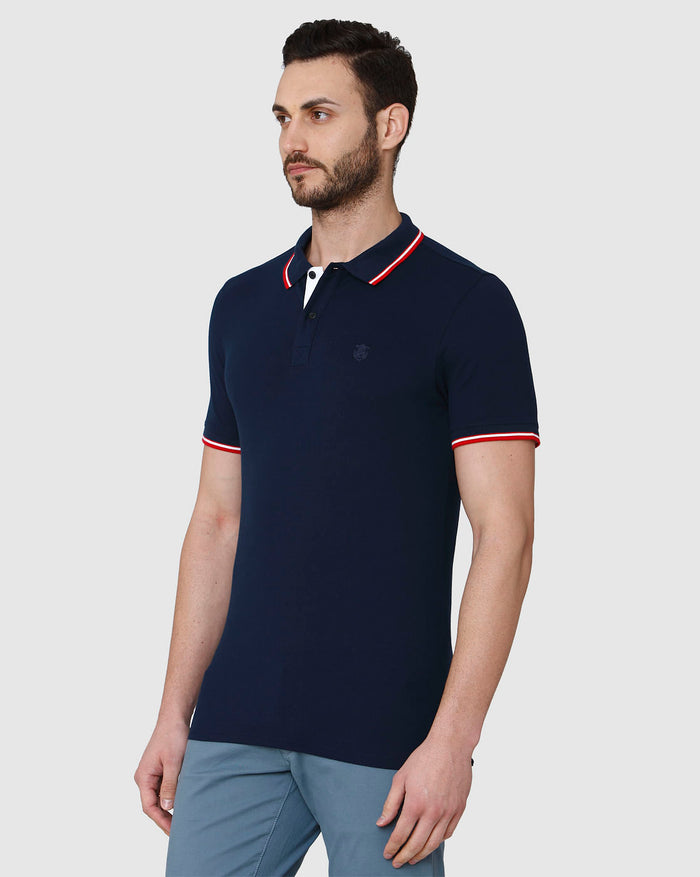 Blue Polo Neck T-Shirt