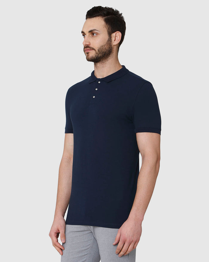 Blue Polo Neck T-Shirt