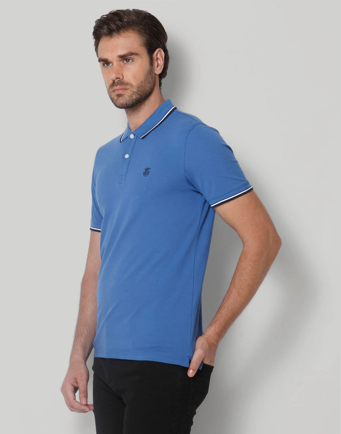 Blue Polo Neck T-Shirt