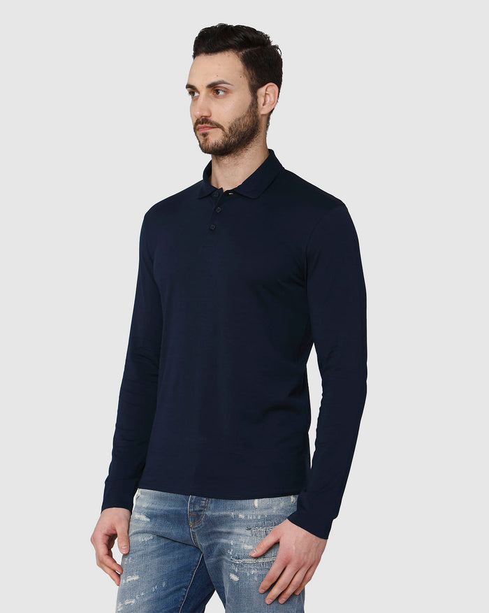 Blue Polo Neck T-Shirt