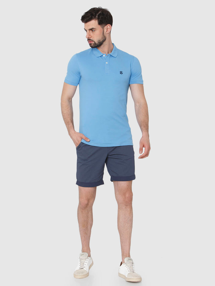 Blue Polo Neck T-Shirt