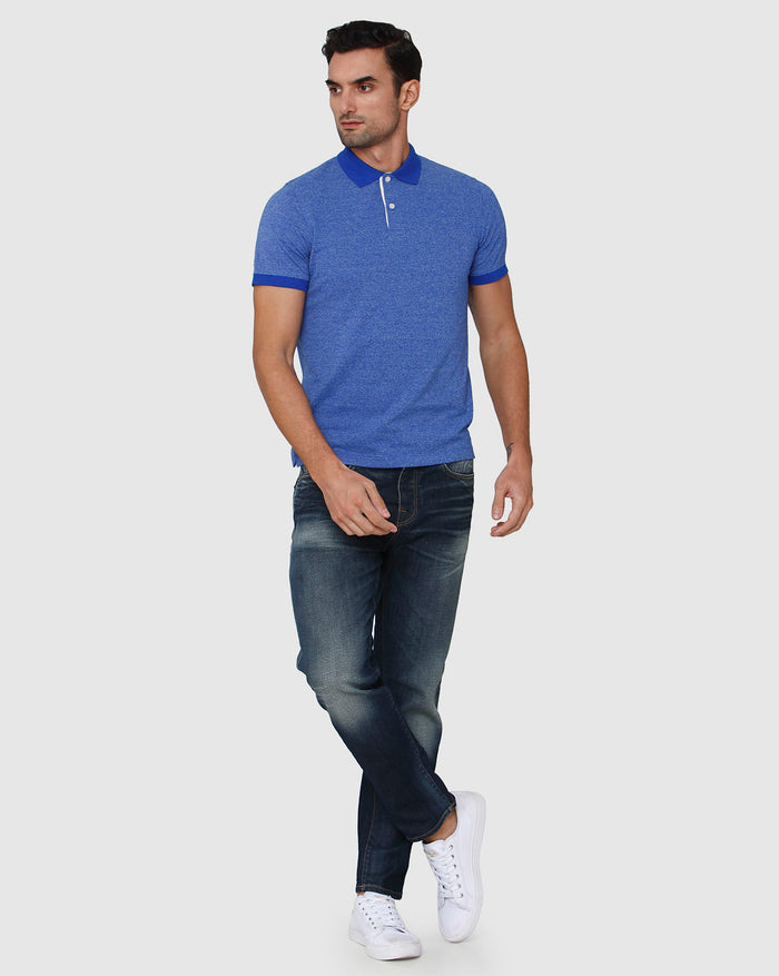 Blue Polo Neck T-Shirt