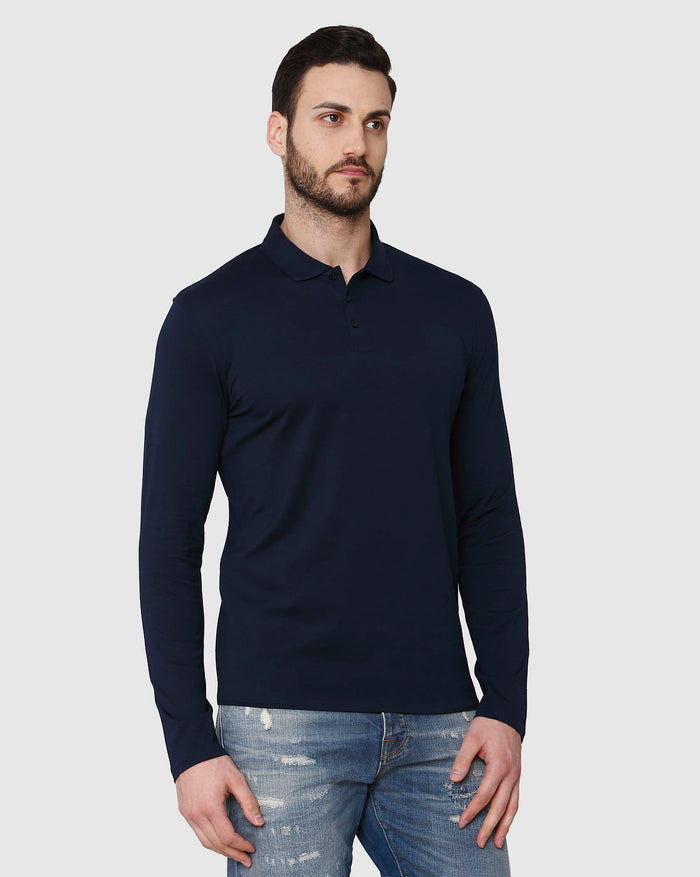 Blue Polo Neck T-Shirt