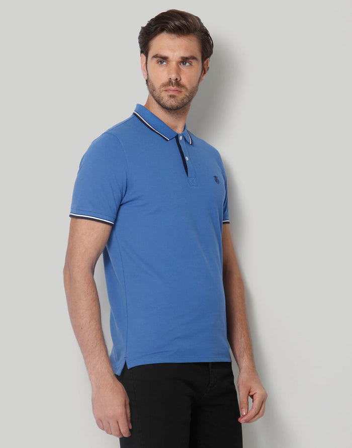 Blue Polo Neck T-Shirt