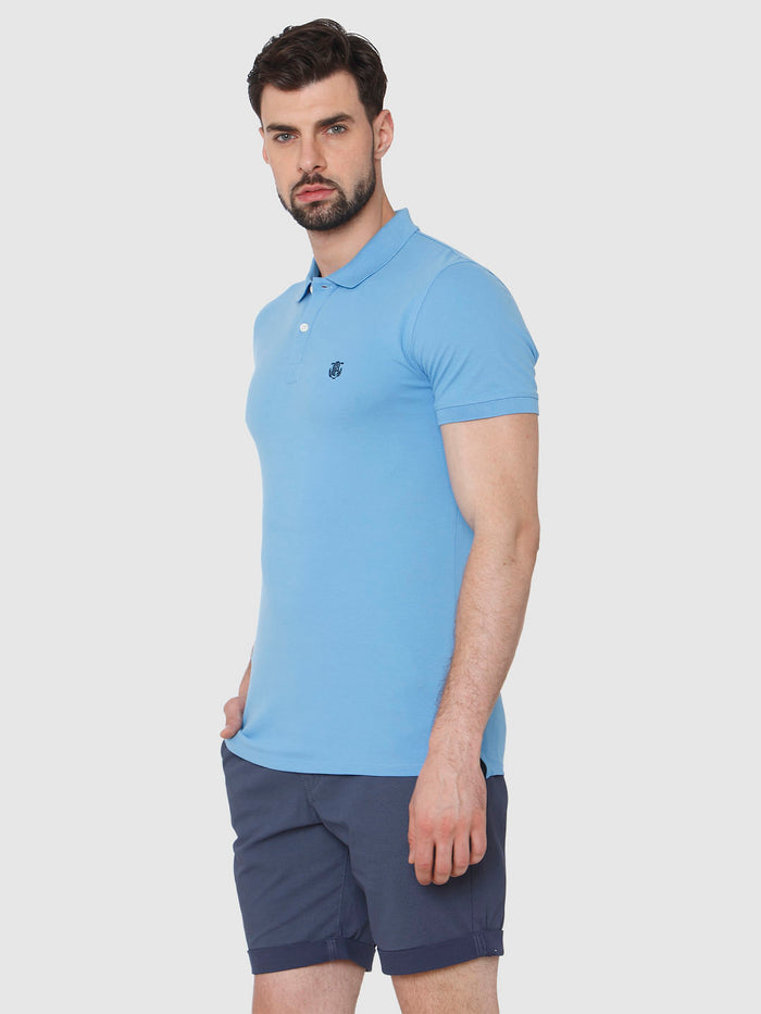 Blue Polo Neck T-Shirt