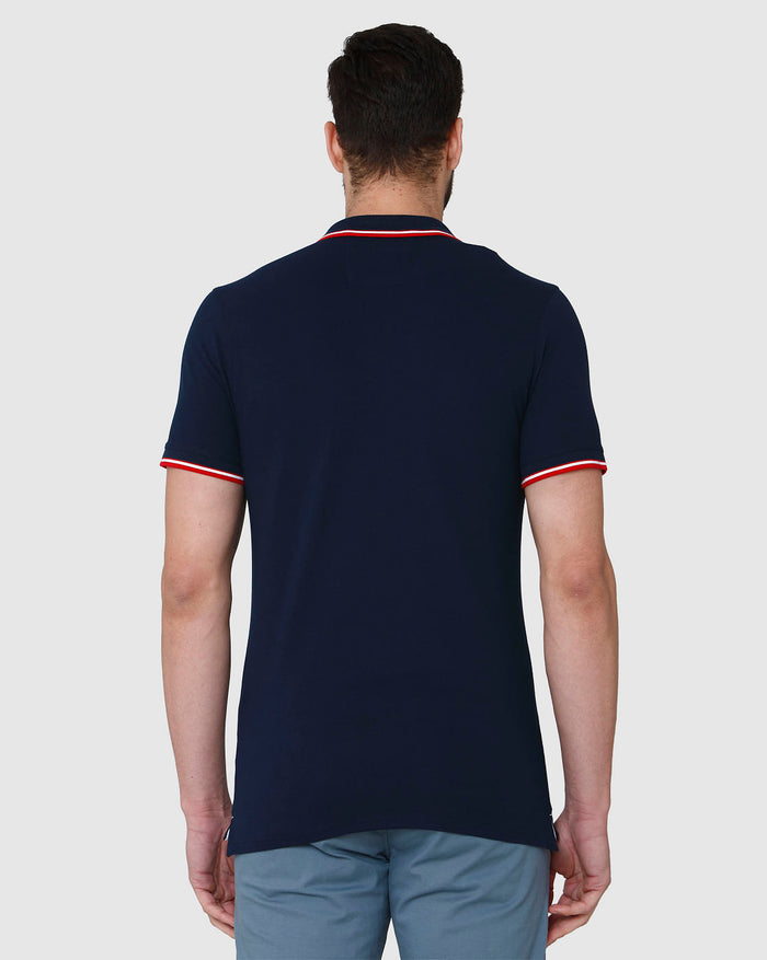 Blue Polo Neck T-Shirt