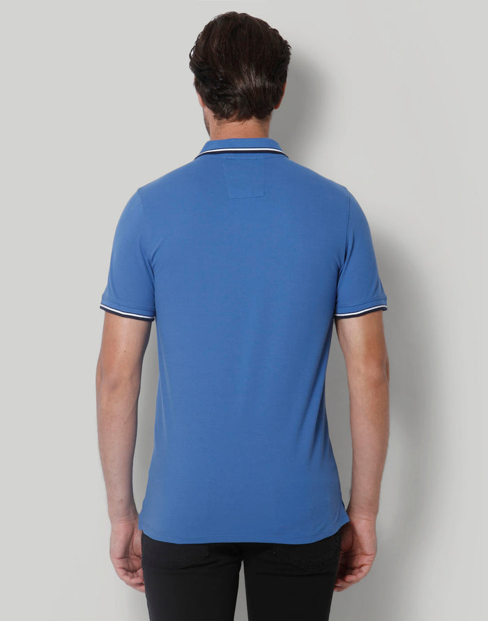 Blue Polo Neck T-Shirt