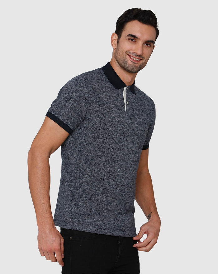 Blue Polo Neck T-Shirt
