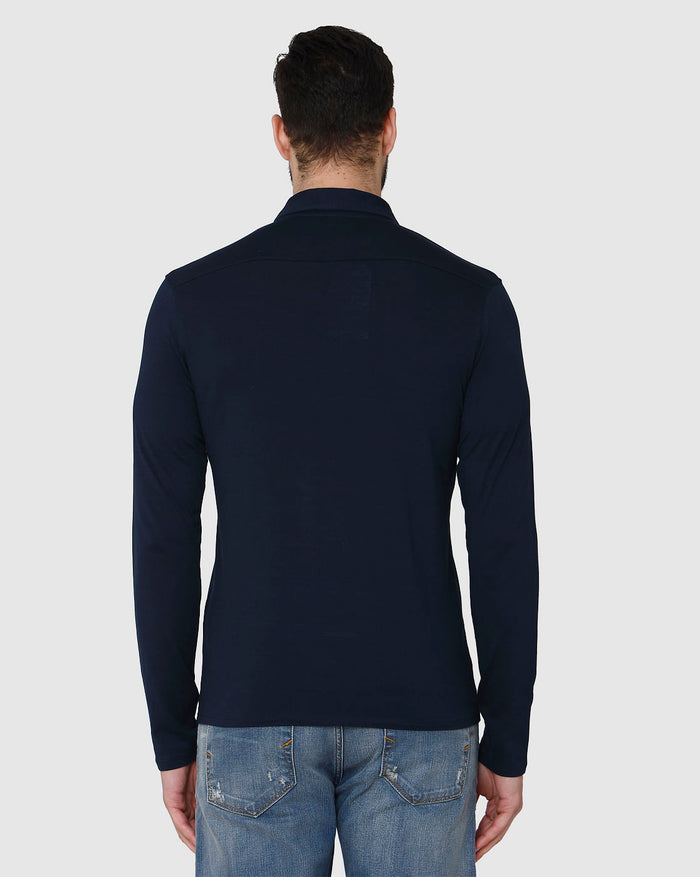 Blue Polo Neck T-Shirt