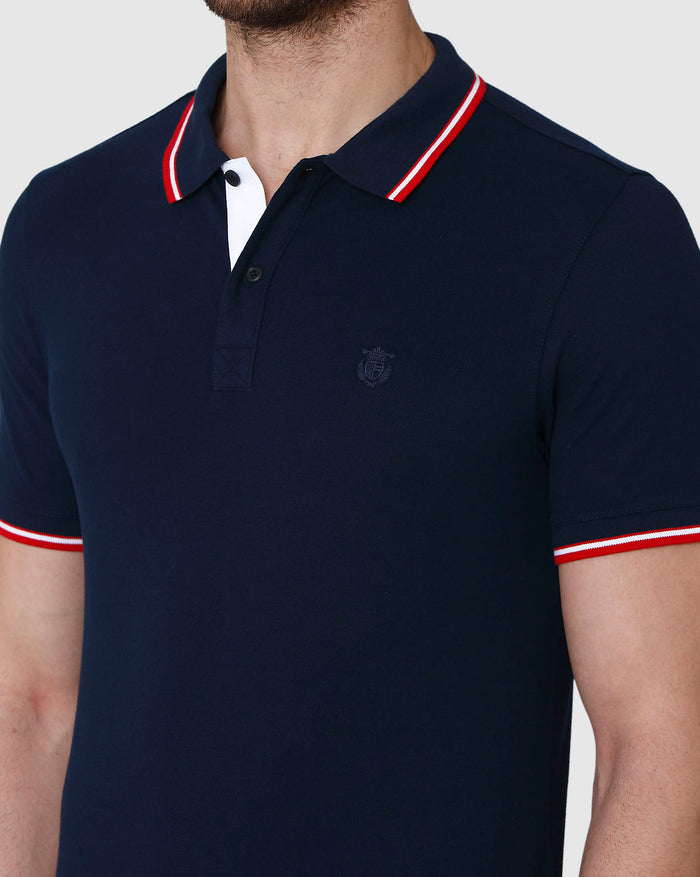 Blue Polo Neck T-Shirt