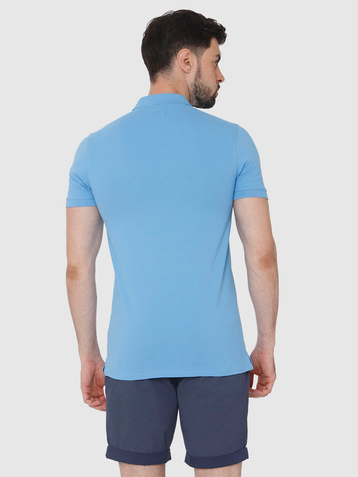 Blue Polo Neck T-Shirt