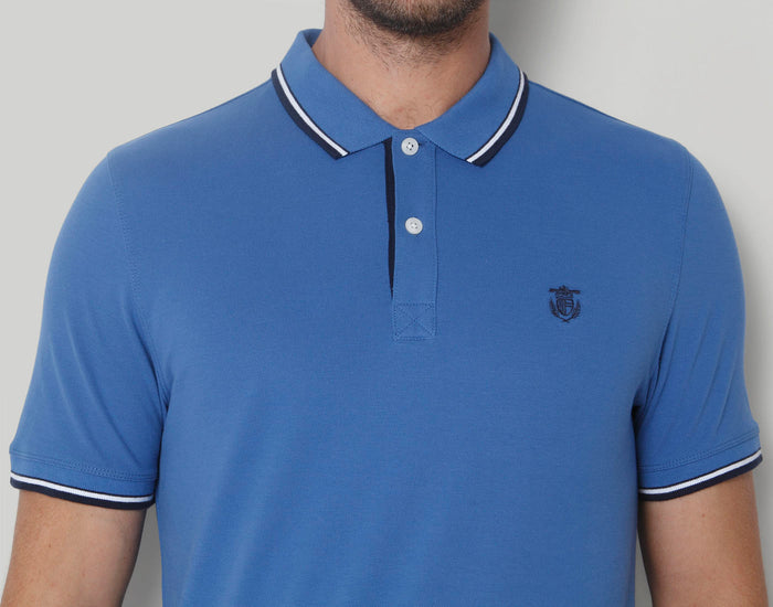 Blue Polo Neck T-Shirt