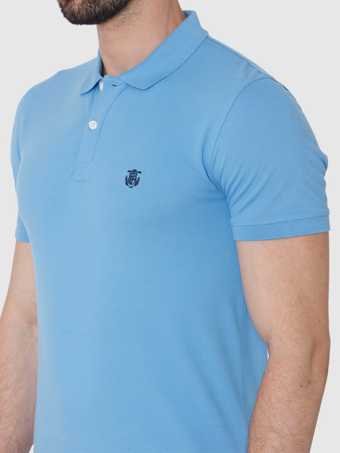 Blue Polo Neck T-Shirt