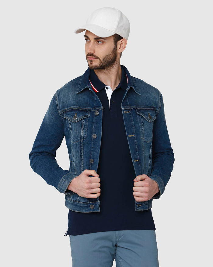 Blue Polo Neck T-Shirt