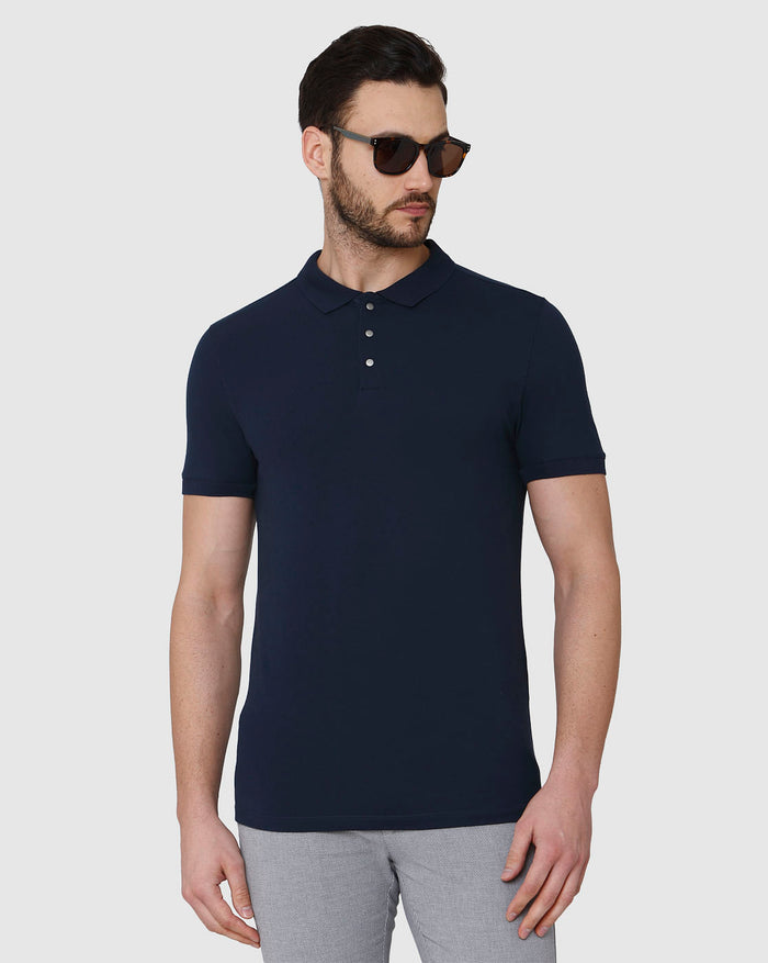 Blue Polo Neck T-Shirt
