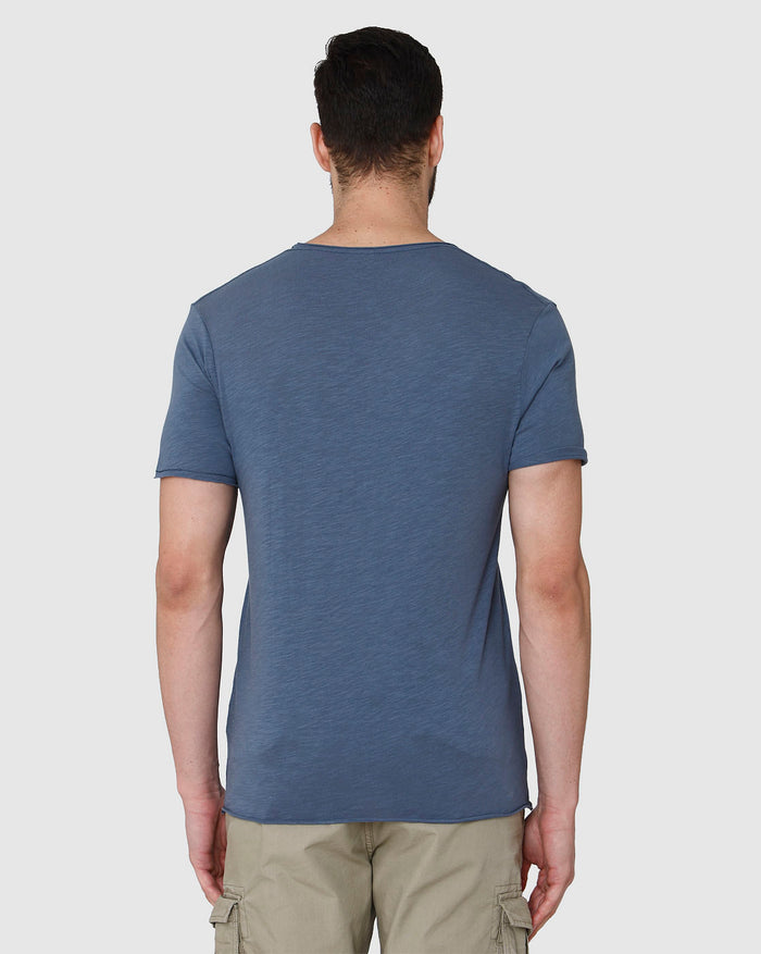 Blue Printed Crew Neck T-Shirt