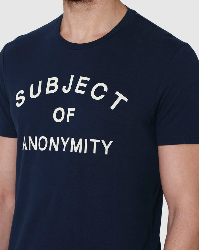 Blue Printed Crew Neck T-Shirt