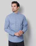 Blue Printed Full Sleeves Shirt