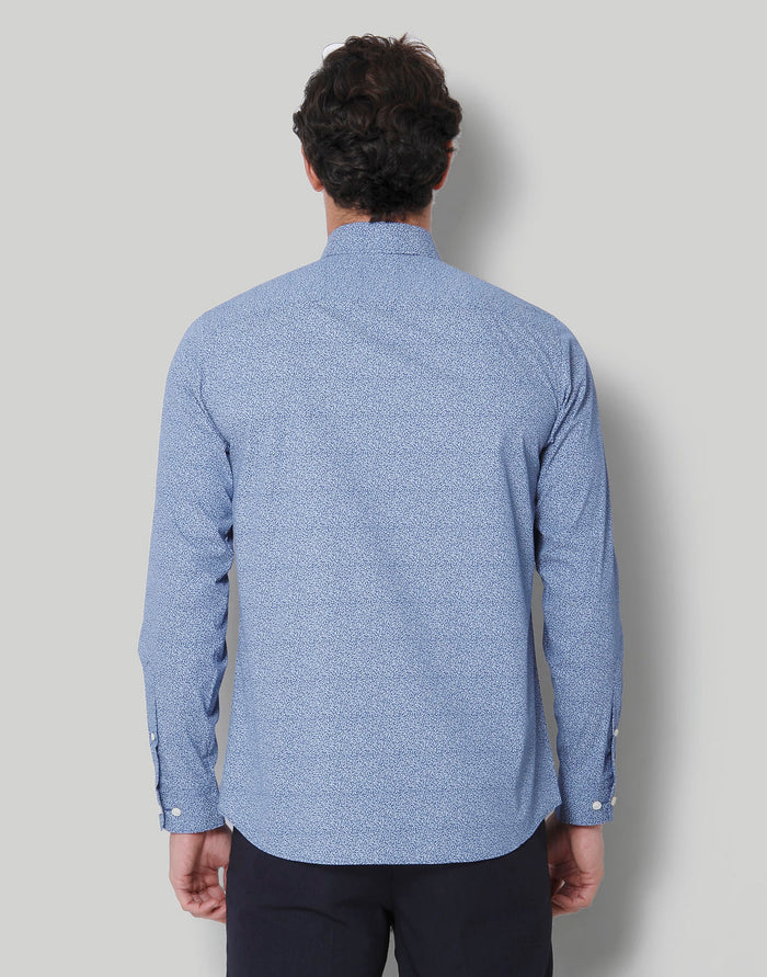 Blue Printed Full Sleeves Shirt