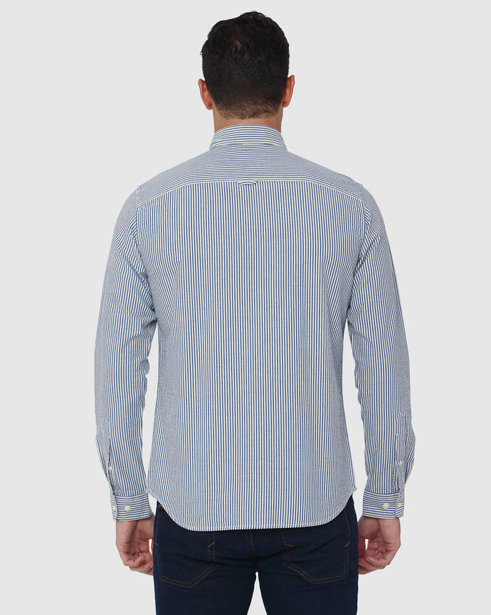 Blue Printed Full Sleeves Shirt