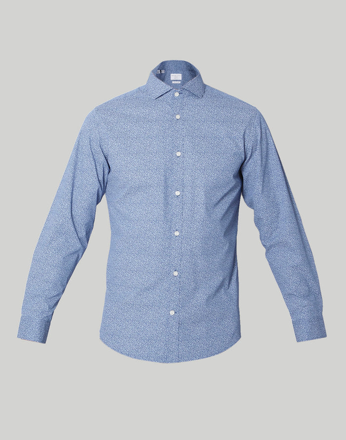 Blue Printed Full Sleeves Shirt