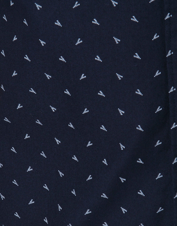 Blue Printed Short Sleeves Shirt