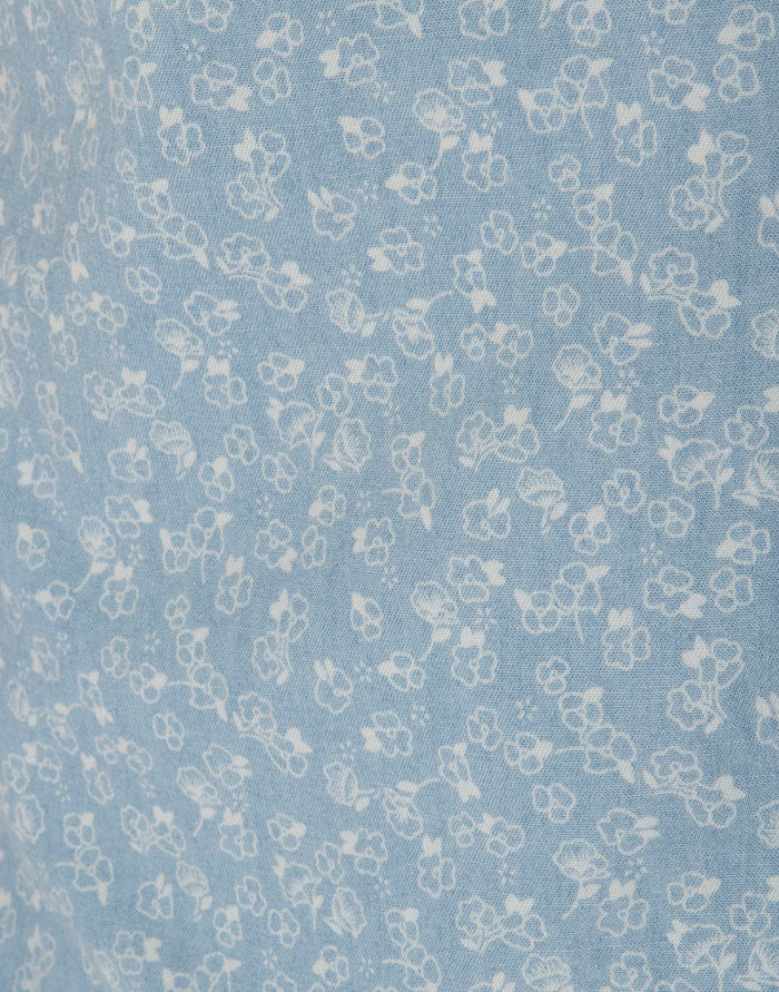 Blue Printed Short Sleeves Shirt