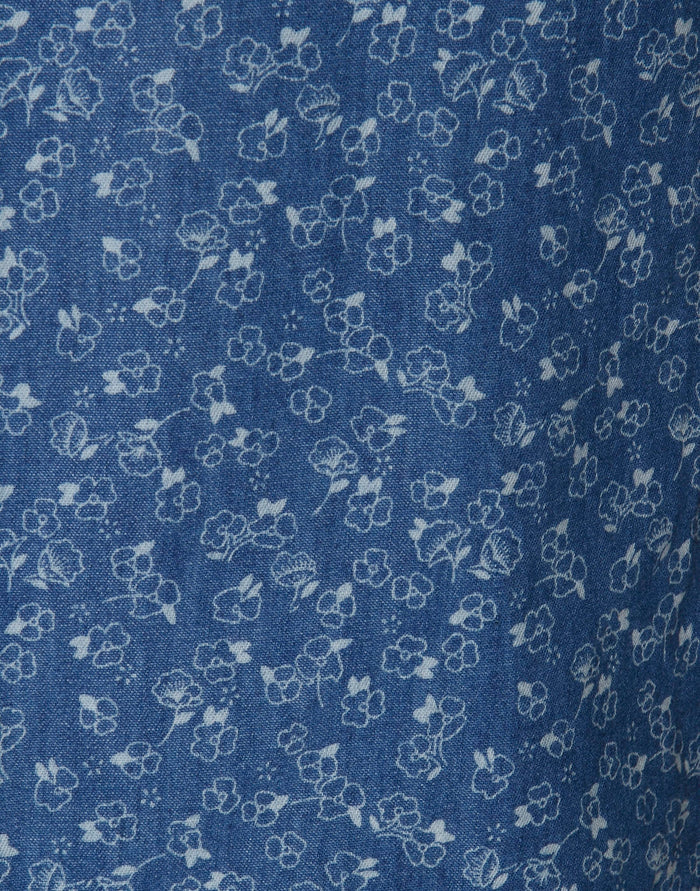 Blue Printed Short Sleeves Shirt