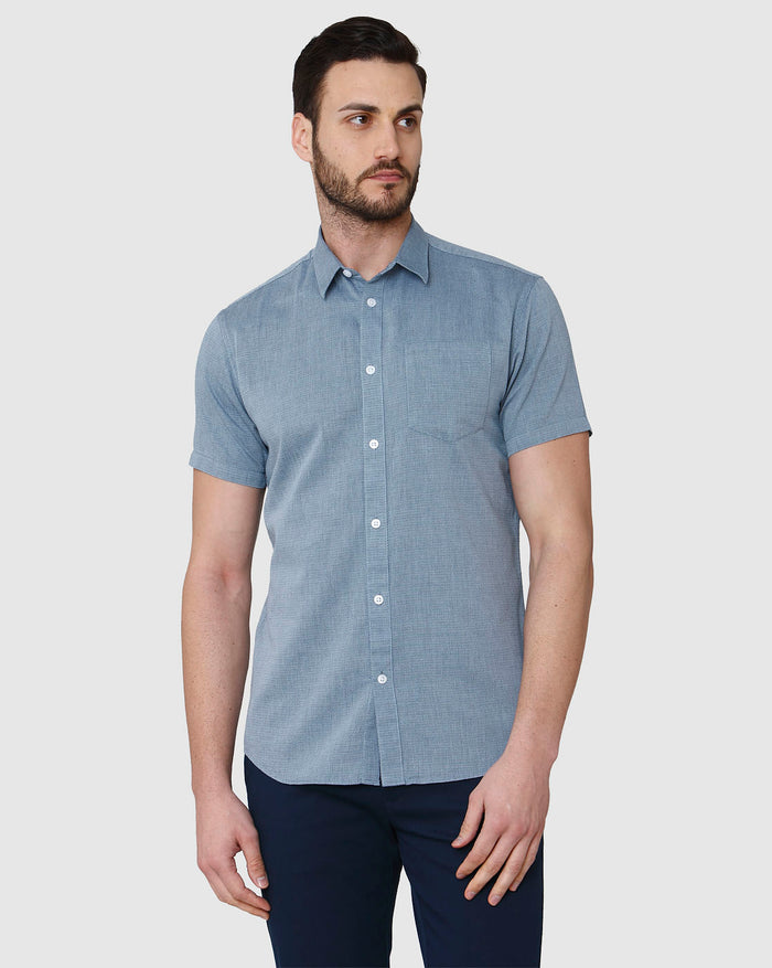 Blue Short Sleeves Shirt
