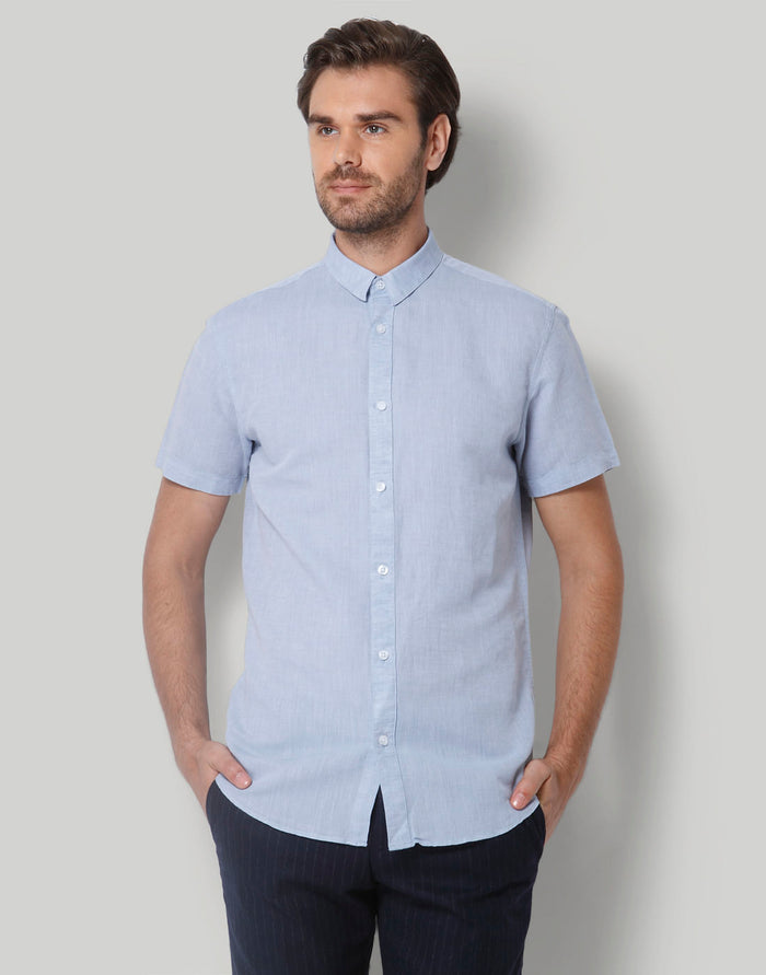 Blue Short Sleeves Shirt