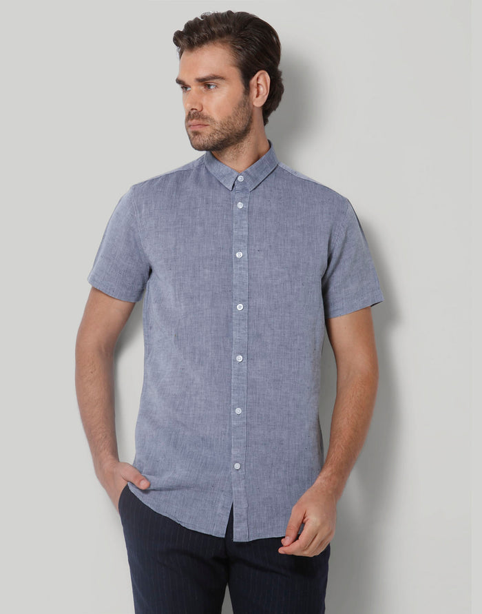 Blue Short Sleeves Shirt