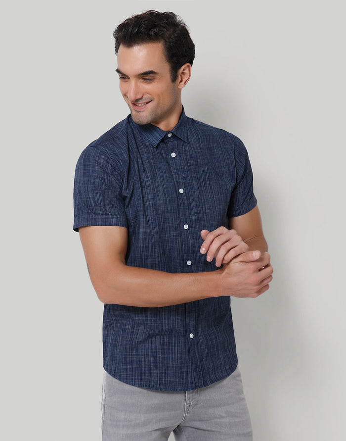 Blue Short Sleeves Shirt