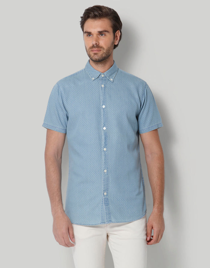 Blue Short Sleeves Shirt