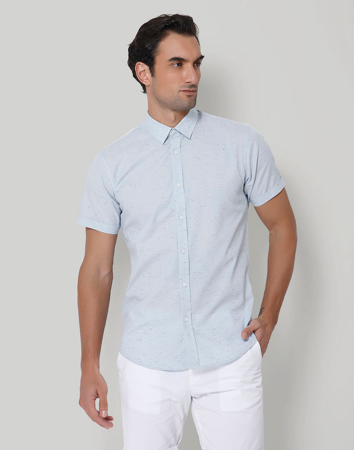 Blue Short Sleeves Shirt