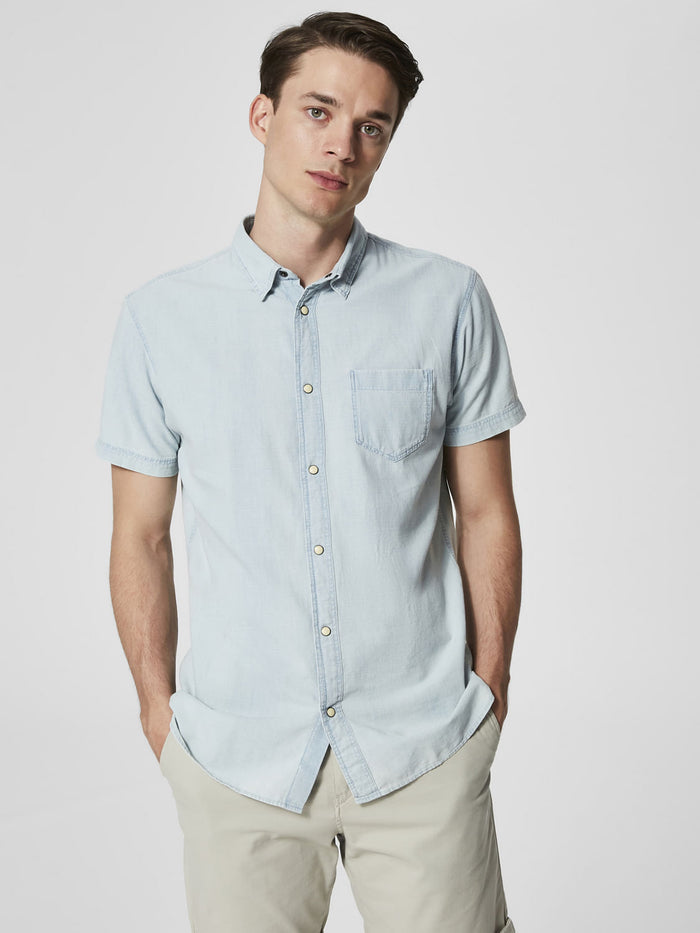 Blue Short Sleeves Shirt