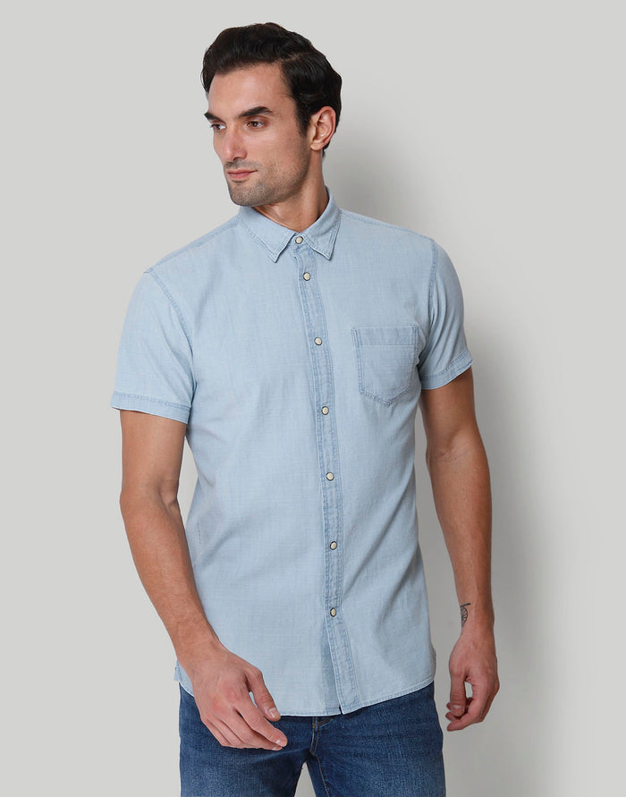Blue Short Sleeves Shirt