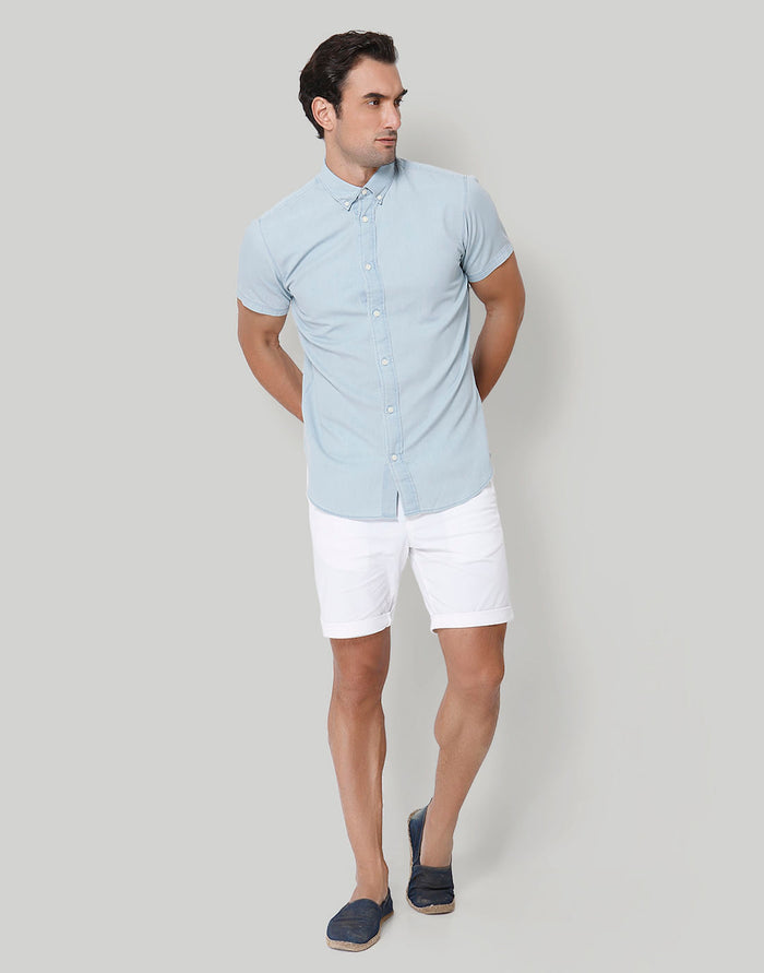 Blue Short Sleeves Shirt