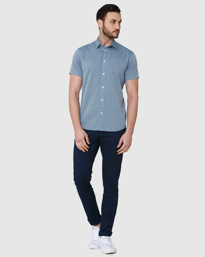 Blue Short Sleeves Shirt