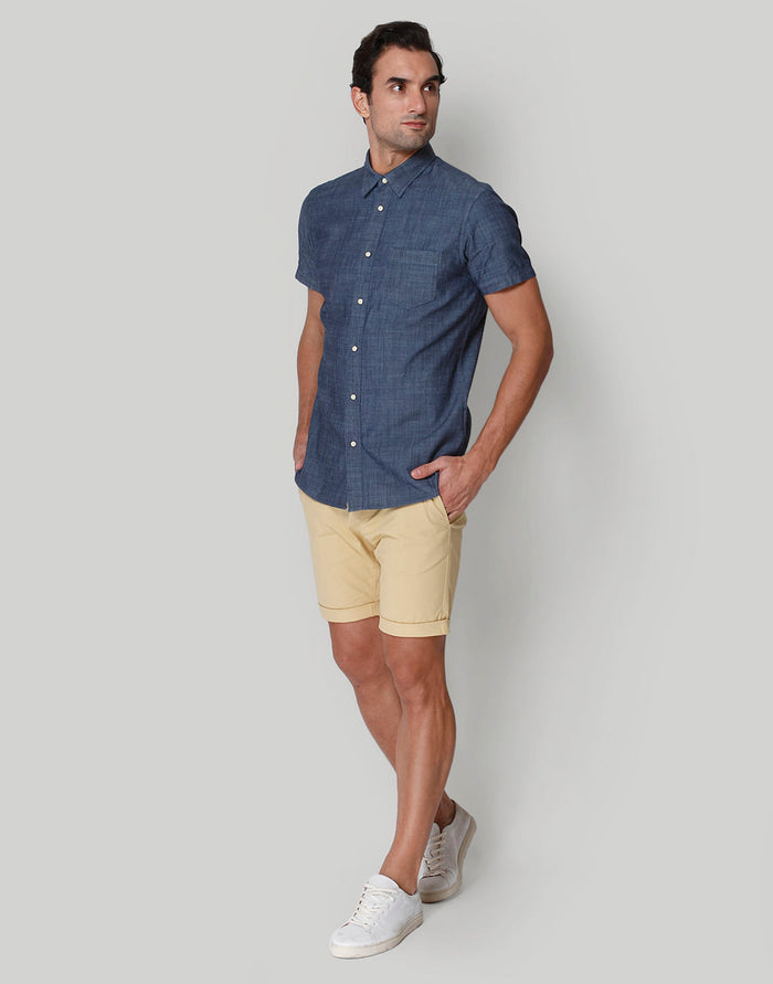Blue Short Sleeves Shirt