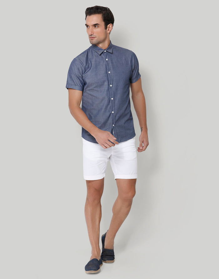 Blue Short Sleeves Shirt