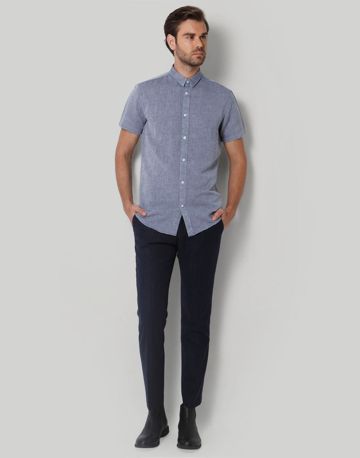 Blue Short Sleeves Shirt