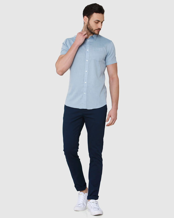 Blue Short Sleeves Shirt