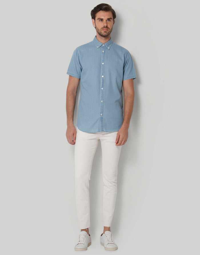 Blue Short Sleeves Shirt