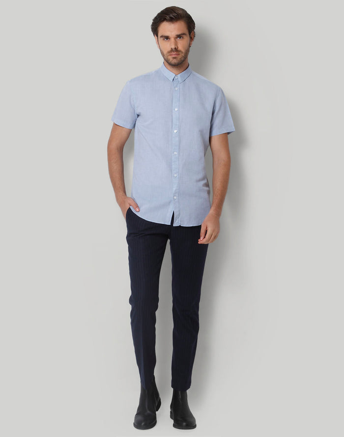 Blue Short Sleeves Shirt