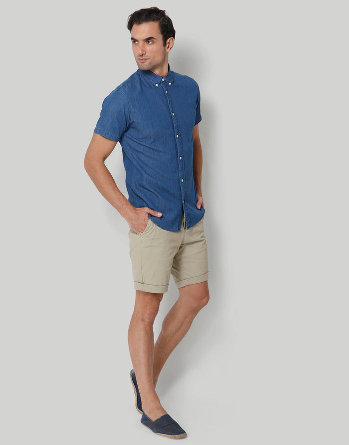 Blue Short Sleeves Shirt