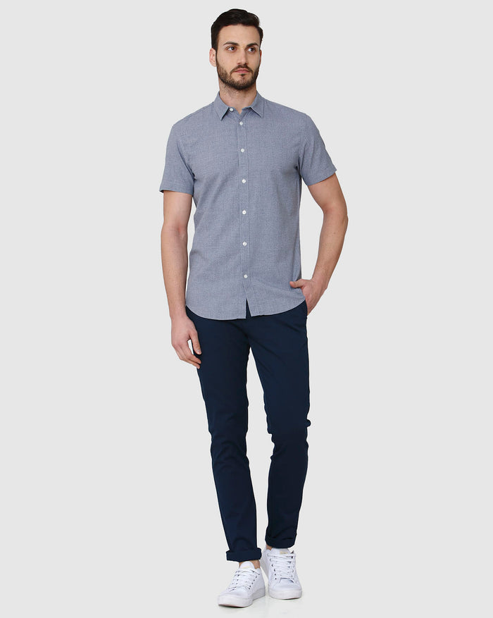 Blue Short Sleeves Shirt