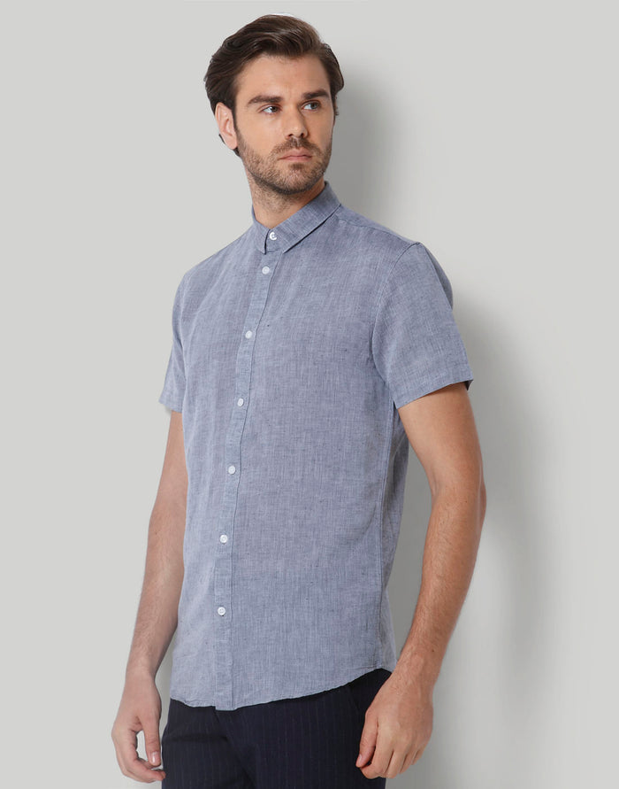 Blue Short Sleeves Shirt