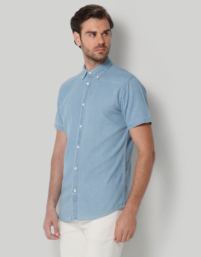 Blue Short Sleeves Shirt