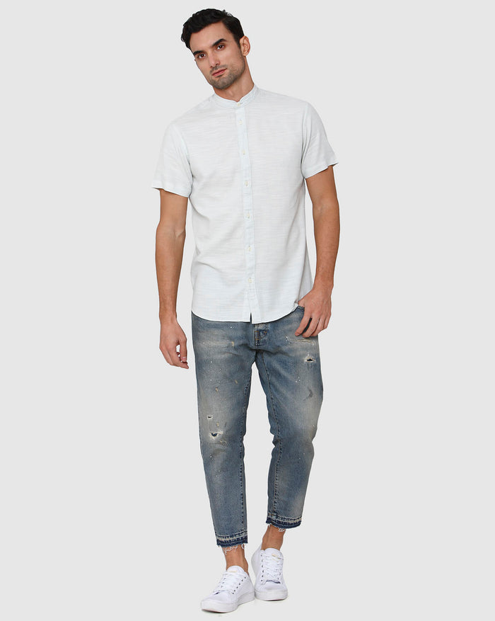 Blue Short Sleeves Shirt