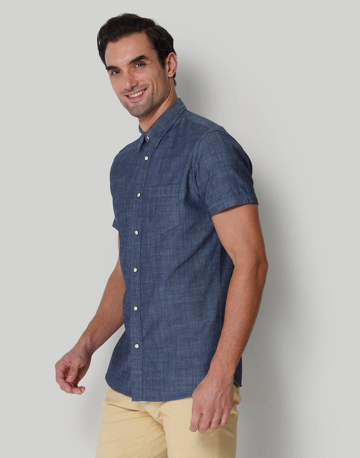 Blue Short Sleeves Shirt